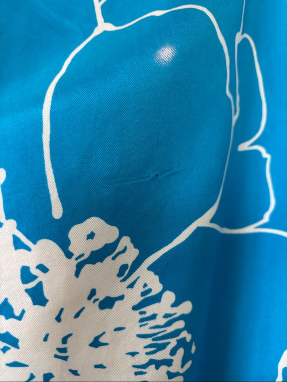 Dior vintage Blue & White Floral Silk Scarf 30” - Picture 5 of 7